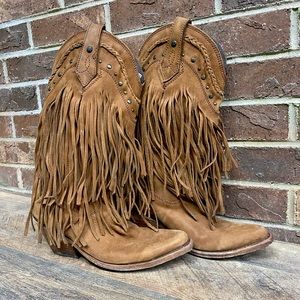 Liberty Black Vegas Fringe Boots Western Cowboy size 7